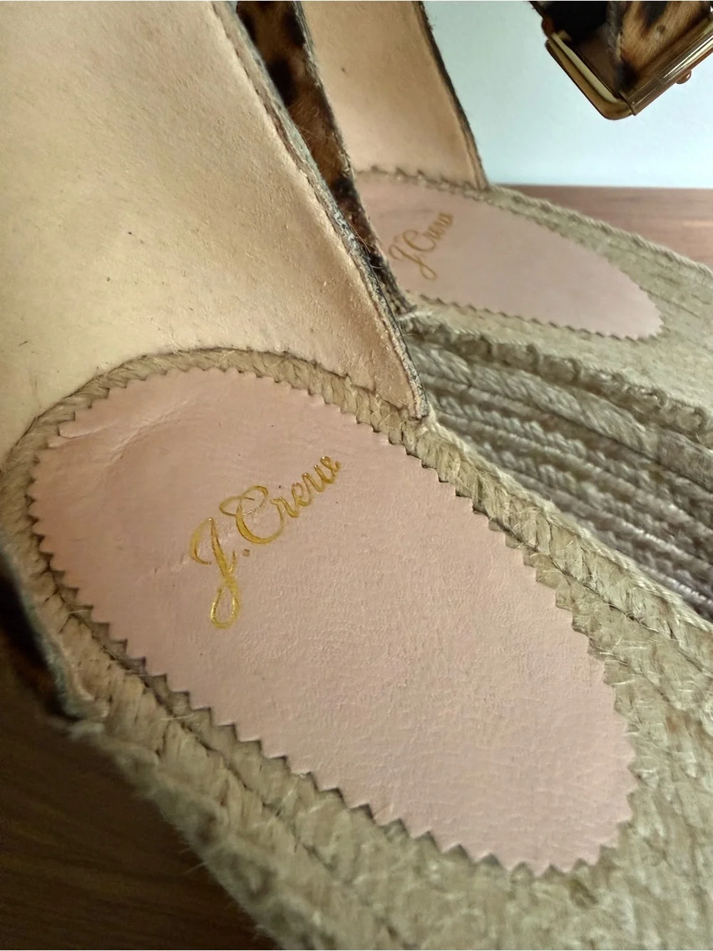 J.Crew Platform espadrille sandals in leopard calf hair, size 10